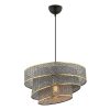 Elegáns fémcsillár, szürke és arany, 72 cm magasság | CE tanúsítvánnyal rendelkező, E27 aljzat (max. 60 W) | Stílusos pamut sapka (40x40 cm, 20 cm magas) modern terekbe