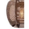 Elegáns fa csillár replika bambusz sapkával, 31x31 cm, magasság 70 cm | CE minősítésű, állítható kábel, E27 aljzat, barna kivitel | Modern dekorációhoz tökéletes