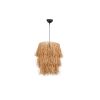Rusztikus csillár Raffia sapkával, fém testtel, állítható kábellel, 20 cm hosszú, 30 cm átmérőjű, E27 foglalat, 115 cm magasság | Tökéletes kabinok és házak dekorációjához