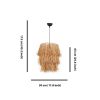 Rusztikus csillár Raffia sapkával, fém testtel, állítható kábellel, 20 cm hosszú, 30 cm átmérőjű, E27 foglalat, 115 cm magasság | Tökéletes kabinok és házak dekorációjához