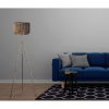 Stílusos állólámpa fém házzal, állítható magasság 160 cm, antik felület, 20 cm bambusz sapka, E27 foglalat, tökéletes modern lakóterekbe