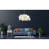 Elegáns fehér csillár pamut sapkával, 60 x 45 cm, magasság 80 cm | CE minősítésű, E27 aljzat, max 40W | Tökéletes a modern lakberendezéshez