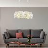 Elegáns fehér csillár pamut sapkával, 90 x 45 cm, magasság 80 cm | CE minősítésű, E27 aljzat, max 40W | Tökéletes a modern lakberendezéshez
