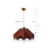 Stílusos csempepiros csillár, 20 cm magasság x 35 cm szélesség, E27 aljzat max. 40 W, tartós műanyag ház, pamut sapka, állítható kábel 60 cm | Modern dekorációhoz tökéletes