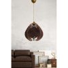 Elegáns barna csillár, 30 cm magasság, 25 cm szélesség, E27 aljzat, max 40 W, műanyag ház pamut kupakkal, állítható kábel (70 cm) | Modern dekorációhoz tökéletes