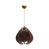 Elegáns barna csillár, 30 cm magasság, 25 cm szélesség, E27 aljzat, max 40 W, műanyag ház pamut kupakkal, állítható kábel (70 cm) | Modern dekorációhoz tökéletes