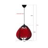 Stílusos piros csillár, 30 cm magasság x 25 cm szélesség, műanyag ház, E27 aljzat (max. 40 W), állítható kábel (70 cm) | Modern dekorációhoz tökéletes
