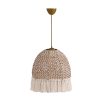 Elegáns Bohemian csillár, ekrü színű, 30 cm átmérő, 80 cm magasság | Műanyag ház, pamut sapka, E27 foglalat, max 40W | Tökéletes vidéki stílusú dekorációhoz