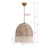 Elegáns Bohemian csillár, ekrü színű, 30 cm átmérő, 80 cm magasság | Műanyag ház, pamut sapka, E27 foglalat, max 40W | Tökéletes vidéki stílusú dekorációhoz