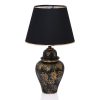 Elegáns fém asztali lámpa, arany és fekete, 20 cm szélesség, 54 cm magasság, E27 foglalat Max 40W | Stílusos világítás modern lakberendezéshez és irodákba