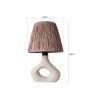 Elegáns bézs kerámia asztali lámpa, 24 cm szélesség x 40 cm magasság, E27 foglalat (max. 40 W), stílusos kötélsapka dizájn modern lakberendezéshez és világításhoz