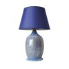 Elegáns kerámia asztali lámpa, kék és arany, 30 cm szélesség x 55 cm magasság | E27 aljzat, max 40W | Stílusos világítás lakberendezéshez és modern terekhez
