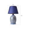 Elegáns kerámia asztali lámpa, kék és arany, 30 cm szélesség x 55 cm magasság | E27 aljzat, max 40W | Stílusos világítás lakberendezéshez és modern terekhez