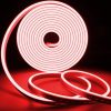 Rugalmas piros neon LED fali világítás, 200 cm, IP67 Vízálló, DC 12V, 350 cm Vezeték, Max. 36W, Kétoldalas szalagot tartalmaz | Tökéletes lakberendezéshez és bulikhoz