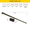 Modern fekete fali lámpa, 80 cm x 5 cm x 13 cm | Fém ház, Akril kupak, 1 x 16W LED, 3000K, 1600 Lm | Ideális ipari és skandináv dekorációhoz