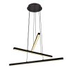 Modern fekete csillár, 66 cm átmérő, 120 cm magasság | Fém ház, Akril kupak, 3 x 13W LED, 3000K, 3900 Lm | Stílusos skandináv dizájn otthonra és irodára
