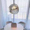 Modern króm csillár, 36 cm átmérő, 120 cm magasság | Akril test, E27 aljzat, energiatakarékos | Elegáns ezüst design otthoni és irodai használatra