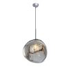 Modern króm csillár, 36 cm átmérő, 120 cm magasság | Akril test, E27 aljzat, energiatakarékos | Elegáns ezüst design otthoni és irodai használatra