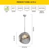 Modern króm csillár, 36 cm átmérő, 120 cm magasság | Akril test, E27 aljzat, energiatakarékos | Elegáns ezüst design otthoni és irodai használatra