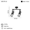 Elegáns fekete csillár, fém test, Ø7,5 cm sapka, 33 cm magasság, 2 x E27 foglalat (max. 40 W) | Stílusos világítás modern terekhez, IP20 besorolású