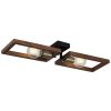 Elegáns fém csillár fa kupakkal, antik és fekete felülettel, 9 cm magas, 2 x E27 foglalat (max. 40 W) | Stílusos világítás modern terekbe