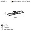 Elegáns fém csillár fa kupakkal, antik és fekete felülettel, 9 cm magas, 2 x E27 foglalat (max. 40 W) | Stílusos világítás modern terekbe