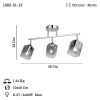 Elegáns krómcsillár, fém test, Ø10 cm üvegkupak, 31 cm magasság, 3 x E27 foglalat (max. 40 W) | Stílusos világítás modern terekhez, IP20 besorolású