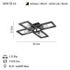 Elegáns fém csillár fa kupakkal, antik és fekete felülettel, 12 cm magas, 4 x E27 foglalat (max. 40 W) | Stílusos világítás modern terekbe