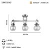 Antikvár fém csillár, Ø14 cm Üvegkupak, 35 cm Magasság | 3 db E27 aljzat, max 40W | Elegáns világítás otthoni és irodai használatra, stílusos design