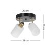 Modern csillár fém testtel és üvegsapkával, 20 cm átmérő, 36 cm hosszúság | Fekete-fehér, E27 aljzat, max 40W | Elegáns skandináv dizájn szállodák és otthonok számára