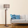 Skandináv állólámpa, dió kivitelben, 163 cm Magasság | Metal & Wooden Body, 45 cm Fabric Cap | Be/Ki kapcsoló, E27 aljzat, max 40W | Stílusos és funkcionális