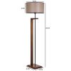 Skandináv állólámpa, dió kivitelben, 163 cm Magasság | Metal & Wooden Body, 45 cm Fabric Cap | Be/Ki kapcsoló, E27 aljzat, max 40W | Stílusos és funkcionális