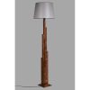 Elegáns vidéki állólámpa, faház, 165 cm magas | Szövetsapka (31 cm L, 35/45 cm M) | Be/Ki kapcsoló, E27 aljzat, dió és szürke felület
