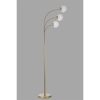 Elegáns állólámpa fém házzal és üvegkupakkal, 170 cm magas, 30 cm átmérőjű, arany-fehér kivitel | E27 aljzat, max 40 W, beépített kábel kapcsoló, IP20
