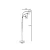 Stílusos állólámpa fém házzal és üvegkupakkal, 170 cm magas, 30 cm lábátmérő | E27 aljzat, max 40 W, fekete és füst színek | Modern dekorációhoz tökéletes