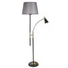 Skandináv állólámpa, szürke fémház, 165 cm magas, E27 foglalat, króm bevonat, szövet sapka | Elegáns dizájn modern lakóterekhez
