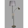 Skandináv állólámpa, szürke fémház, 165 cm magas, E27 foglalat, króm bevonat, szövet sapka | Elegáns dizájn modern lakóterekhez