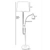 Skandináv állólámpa, szürke fémház, 165 cm magas, E27 foglalat, króm bevonat, szövet sapka | Elegáns dizájn modern lakóterekhez