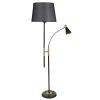 Modern fekete állólámpa, 165 cm magas, fém ház króm bevonattal, E27 foglalat, elegáns skandináv design otthoni és irodai világításhoz
