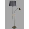 Modern fekete állólámpa, 165 cm magas, fém ház króm bevonattal, E27 foglalat, elegáns skandináv design otthoni és irodai világításhoz