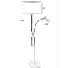 Skandináv állólámpa, 165 cm magas, fonott szín, fém ház króm bevonattal, E27 foglalat, max 40W | Elegáns design modern terekhez