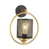 Stílusos fekete fali lámpa, fém ház, Ø25 cm ernyő, állítható magasságú, E27 foglalat (max. 40W) | Modern design otthoni és irodai használatra, IP20 besorolású
