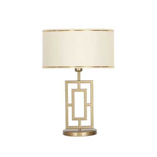 Elegáns fém lámpaernyő, 40 cm átmérő, 160 cm magasság | Matt Gold & Cream | E27 aljzat, max 40W | Beállítási utasításokat tartalmaz | Stílusos lakberendezés