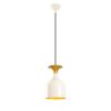 Elegáns modern csillár, fehér és arany, 17 cm átmérő, 113 cm magasság | Fém ház, E27 aljzat, max 40W | Elbűvölő skandináv design lakberendezéshez