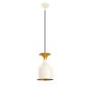 Elegáns modern csillár, fehér és arany, 17 cm átmérő, 113 cm magasság | Fém ház, E27 aljzat, max 40W | Elbűvölő skandináv design lakberendezéshez