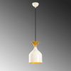 Elegáns modern csillár, fehér és arany, 17 cm átmérő, 113 cm magasság | Fém ház, E27 aljzat, max 40W | Elbűvölő skandináv design lakberendezéshez