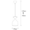 Elegáns modern csillár, fehér és arany, 17 cm átmérő, 113 cm magasság | Fém ház, E27 aljzat, max 40W | Elbűvölő skandináv design lakberendezéshez