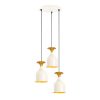 Elegáns modern csillár, fehér és arany, 40 cm átmérő, 113 cm magasság | Fém test, 3 x E27 foglalat, Glam skandináv design | Tökéletes otthoni dekorációhoz
