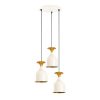 Elegáns modern csillár, fehér és arany, 40 cm átmérő, 113 cm magasság | Fém test, 3 x E27 foglalat, Glam skandináv design | Tökéletes otthoni dekorációhoz