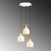 Elegáns modern csillár, fehér és arany, 40 cm átmérő, 113 cm magasság | Fém test, 3 x E27 foglalat, Glam skandináv design | Tökéletes otthoni dekorációhoz